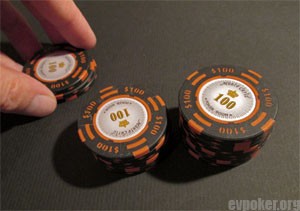 Hand and poker chips